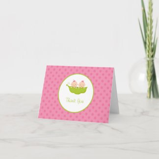 Carte De Remerciements Deux petits pois dans un pod, Twin Girls Thank You