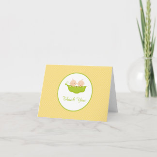 Carte De Remerciements Deux petits pois dans une poitrine, Twins Thank Yo