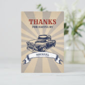 Carte De Remerciements DEUX Rapides Deuxième Anniversaire Thème Garçon Vo (Debout devant)