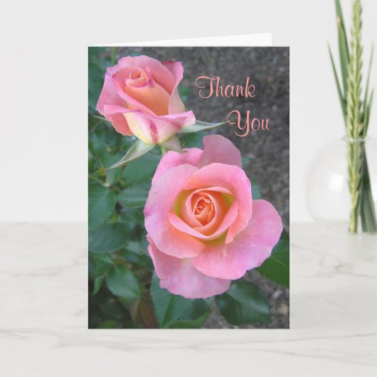 carte de remerciements "Deux Roses" (Devant)