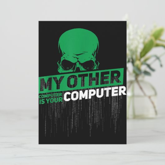 Carte De Remerciements Développeur Sysadmin Engineer Hacker Code d'admini (Debout devant)