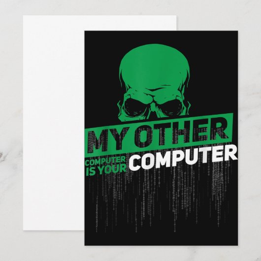 Carte De Remerciements Développeur Sysadmin Engineer Hacker Code d'admini (Devant / Derrière)