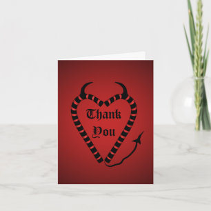 Carte De Remerciements Devilish candy cane heart Christmas thank you