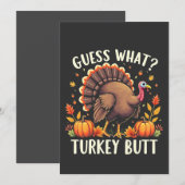 Carte De Remerciements Devinez Quoi ? Turquie Mais Thanksgiving Drôle (Devant / Derrière)