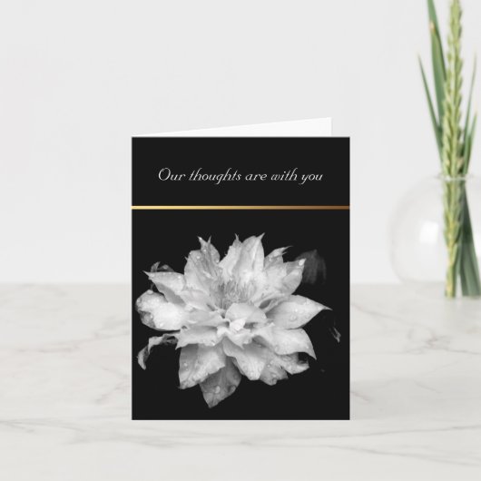 Carte De Remerciements Dewdrops Clematis 3 Condolences Sympathy Note (Devant)