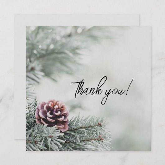 Carte de remerciements d'hiver (Devant / Derrière)