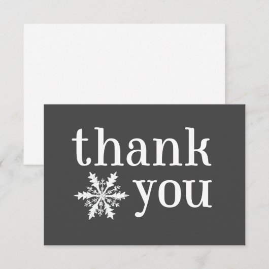 Carte de remerciements d'hiver Snowflon (Devant / Derrière)