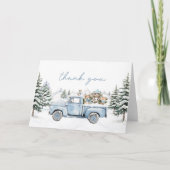 Carte de remerciements d'hiver sur les animaux des (Devant)