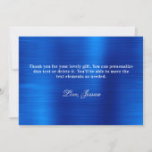 Carte De Remerciements Diamant Confetti Royal Blue Satin Gradient Phuile (Dos)