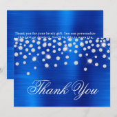 Carte De Remerciements Diamant Confetti Royal Blue Satin Gradient Phuile (Devant / Derrière)