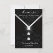 Carte de remerciements Diamant Cravate noire (Devant)