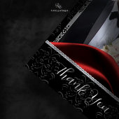 Carte De Remerciements Diamant de Cravate noire