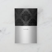 Carte de remerciements diamant et noir Damas (Intérieur)