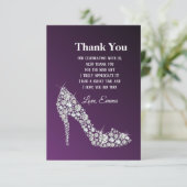 Carte De Remerciements diamant talons hauts parties scintillant élégant m (Debout devant)