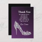 Carte De Remerciements diamant talons hauts parties scintillant élégant m (Devant / Derrière)