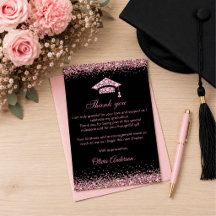 Diamants roses élégants Remerciements de fin d'étu