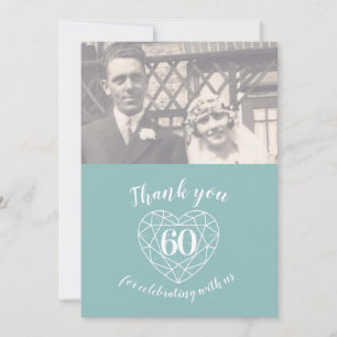 Carte De Remerciements Diamond coeur anniversaire 60 ans photo