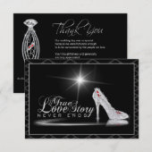 Carte De Remerciements Diamond Glass Slipper Thank You Card (Devant / Derrière)
