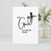 Carte De Remerciements Dieu Toutes Les Choses Sont Possibles (Debout devant)