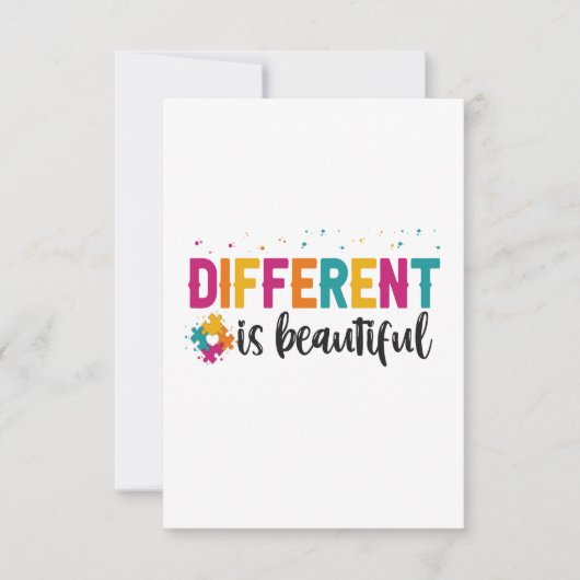 Carte De Remerciements Different Is beautiful Autism Awareness Adhd Gift (Devant)