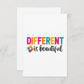 Carte De Remerciements Different Is beautiful Autism Awareness Adhd Gift (Devant / Derrière)