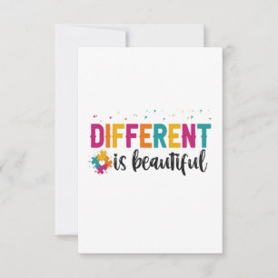 Carte De Remerciements Different Is beautiful Autism Awareness Adhd Gift