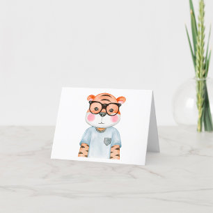 Carte de remerciements d'illustration du tigre mig