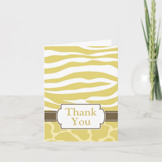 Carte de remerciements d'impression de safari - (Devant)