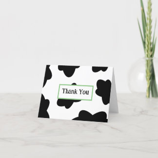 Carte de remerciements d'impression de vache - Bla
