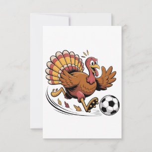 Carte De Remerciements Dinde jouant au football de Thanksgiving amateur d