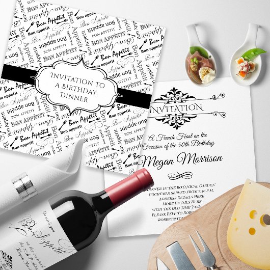 Carte De Remerciements Dîner de fête Anniversaire pour Gourmandise