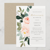 Carte De Remerciements Dîner de répétition rose Eucalyptus Blush Rose Inv (Devant / Derrière)