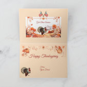 Carte De Remerciements Dîner de Thanksgiving à la dinde patriotique  (Intérieur)