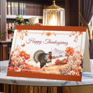 Carte De Remerciements Dîner de Thanksgiving à la dinde patriotique 