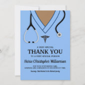 Carte de remerciements d'infirmière Blue Scrubs (Devant)