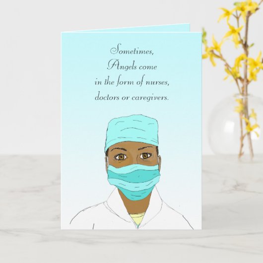 Carte de remerciements d'infirmière ou de médecin (Fleur jaune)