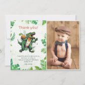 Carte De Remerciements Dinosaur 1er anniversaire de fête Photo (Devant)