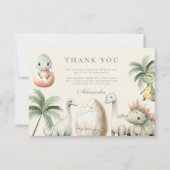 Carte De Remerciements Dinosaur 1er anniversaire fête (Devant)