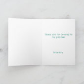 Carte De Remerciements Dinosaur 1er anniversaire fête Boy Dino Cute (Intérieur)