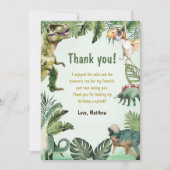 Carte De Remerciements Dinosaur 3e fête d'anniversaire (Devant)