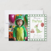 Carte De Remerciements Dinosaur 3rd Birthday thank You (Devant)
