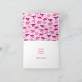 Carte De Remerciements Dinosaur Baby shower Dino Rose Girl (Intérieur)