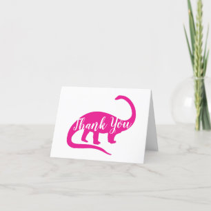 Carte De Remerciements Dinosaur Baby shower Dino Rose Girl