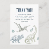 Carte De Remerciements Dinosaur Green & Blue Anniversaire (Devant)