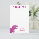 Carte De Remerciements Dinosaure aquarelle violette remerciement personna (Debout devant)