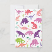 Carte De Remerciements Dinosaure aquarelle violette remerciement personna (Dos)