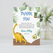 Carte De Remerciements Dinosaure tropical Tacos Tacosaurus fête Anniversa (Debout devant)