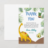 Carte De Remerciements Dinosaure tropical Tacos Tacosaurus fête Anniversa (Devant / Derrière)