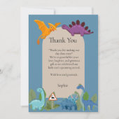 Carte De Remerciements Dinosaurs Crossing, T-rex Baby Shower (Devant)