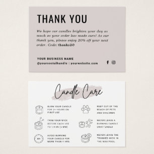 Carte de remerciements d'instruction sur les soins